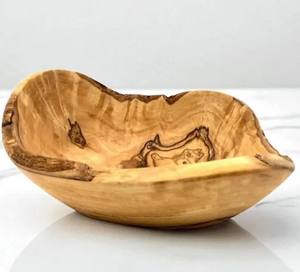 Bol en bois d'olivier de qualité supérieure |   Bol Rustique pour Snacks, Fruits, Bonbons Plateau de Service Alimentaire de Table Fait Main Personnalisé - Product Image 4