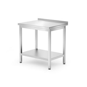 HENDI <b>Wall</b>-<b>mounted</b> <b>Table</b> with Shelf 800x600x(H)850 mm Bolted Depth 600 mm <b>Kitchen</b> Line Storage Solution - Product Image 1