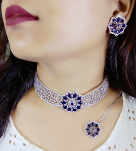 Ensemble de collier ras du cou en laiton fait à la main Multi perles pierres pour mariages fiançailles anniversaires fêtes grande idée cadeau - Product Image 3