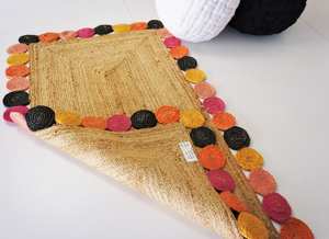 Tapis festonné en jute naturelle Tapis festonné bohème Tapis en jute tissé à la main pour maison luxueuse - Product Image 5