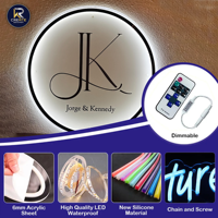 Enseigne néon personnalisée, flexible, à fixation sur fenêtre, en acrylique blanc, petite, avec éclairage réglable et rechargeable, pour maison, studio, parking