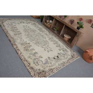 Clásico Beige marrón 5,4X8,9 pies Vintage alfombra turca Imitación Piel de conejo látex nuevo Patchwork rectángulo alfombras de pasillo para cabecera - Product Image 4