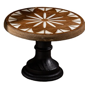 Haute sur demande sur support de gâteau en bois d'acacia de couleur finie en bois naturel de haute qualité/support de gâteau sculpté à la main en bois - Product Image 1