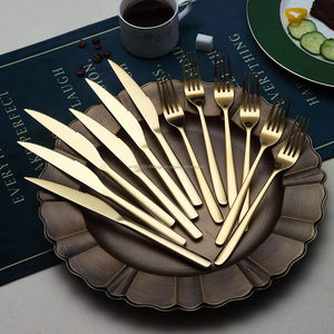 Premium Quality 18/10 Wedding Durable Gold Knife and Fork <b>Set</b> Stainless Steel <b>Flatware</b> <b>Set</b> - Product Image 2