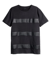 T-shirts à manches courtes en cuir véritable au design unique pour hommes - Logo personnalisé, style streetwear, personnalisable