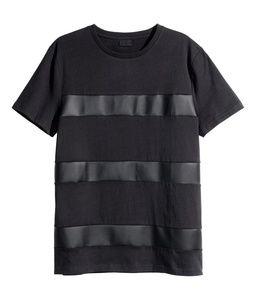 เสื้อยืดแขนหนัง PU สำหรับผู้ชายเสื้อยืดหนังออกแบบได้ตามต้องการ - Product Image 3