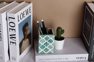 Handmade Luxury <b>Pen</b> Holder <b>Organizer</b> with Bone Inlay Design Customized Wood and Resin Material for Pencil Storage - Product Image 5