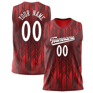 Conjunto de Uniformes Deportivos de Verano con Diseño de Flecha Roja y Negra, Camisetas Deportivas sin Mangas, Uniformes de Baloncesto Sublimados para Equipos - Product Image 1