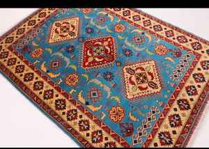 9x12 bleu Oushak tapis moderne noué à la main style turc coloré avec personnalisation de motif abstrait disponible - Product Image 2