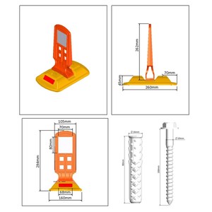 Feu de signalisation de séparation de voie 30 x 26 x 16 cm, étanche IP68, en PE, aluminium, caoutchouc et métal, pour la sécurité routière et les panneaux d'avertissement de circulation - Product Image 2