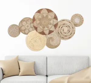 Boho africano, 100% vietnamiti cestini di fanerogame marine fatti a mano per la decorazione domestica, cesto appeso a parete