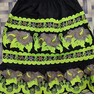 Falda Estilo Punk Chuuk, Faldas Pohnpei, Patchwork Bordado, Viscosa/Poliéster, Chifón Antibacteriano, Lavable, Falda Lápiz para Mujer - Product Image 3