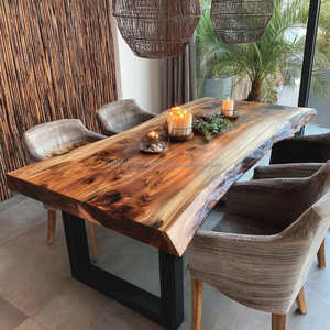 Handmade <b>Foldable</b> Modern Solid Wood Square Dining <b>Table</b> with Eco-Friendly Industrial Design for Home & Hotel Use 6-Seater - Product Image 2