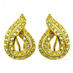 Boucles d'oreilles clous en forme de larme pour femmes, plaquées or, bijoux cadeau - Product Image 2