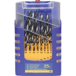 ชุดดอกสว่านเกลียวไม้ FISCH-TOOLS 25 ชิ้น รุ่น 012K ขนาด 1-13 มม. เพิ่มขนาดทีละ 0.5 มม. ผลิตจากเหล็กโครเมียมวาเนเดียม - Product Image 1