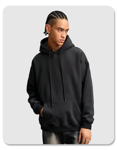 Sudadera con capucha de lana de Color sólido de moda americana pesada Sudadera con capucha gruesa suelta Sudadera con capucha para hombre - Product Image 6