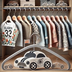 Modern Multi-Functional Eco-friendly Plastic Cloth <b>Hanger</b> Set Single Car-Shaped Decorative Butterfly Details Clothing Bathroom - Product Image 5