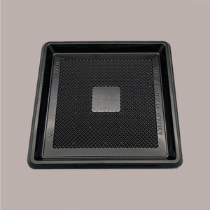 Medoro 50 pièces Plateau de service carré rigide en plastique noir 28x28 cm Code 09205 - Product Image 2