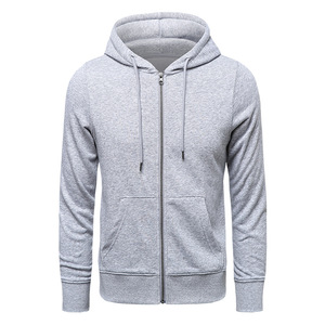 OEM logo personnalisé broderie design imprimé hommes tricoté à capuche pull à fermeture éclair décontracté couleur unie veste à capuche - Product Image 2