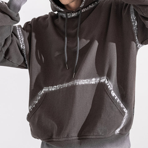 Sweat à capuche surdimensionné avec logo vierge pour hommes, sweat à capuche épais, éponge française, 100% - Product Image 5