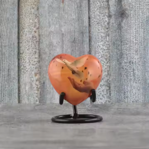 Modern Heart <b>Keepsake</b> Urn with Stand Engraved Aluminum Urns <b>for</b> Baby <b>Ashes</b> High Quality Heart <b>Keepsakes</b> Brass Heart <b>Keepsake</b> Urn - Product Image 5