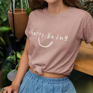 เสื้อยืดผ้าฝ้ายระบายอากาศสำหรับผู้หญิง100% พิมพ์ลายพัฟเป็นมิตรกับสิ่งแวดล้อมสำหรับฤดูร้อน - Product Image 6