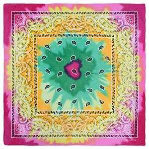 Pañuelo de Algodón 100% Reciclado con Estampado Digital Personalizado de Hip Hop, Estilo Vaquero, Tie-Dye Degradado, Diseño Cuadrado Paisley - Product Image 2