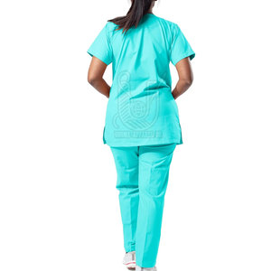 Latest Style <b>Women's</b> Medical Scrub Uniform 100% Cotton Light <b>Weight</b> Scrub <b>Sets</b> Customized Color Hospital Use - Product Image 2