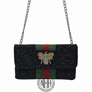 Glamuroso bolso de cadena con cuentas hecho a mano colorido embrague de noche proveedor al por mayor pedidos de fiestas a granel - Product Image 6
