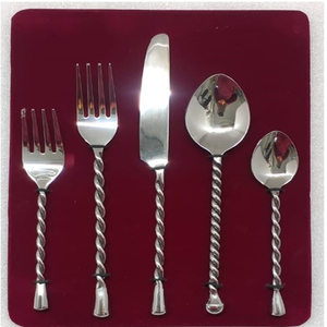 Poignée combinée blanche et grise de haute qualité avec dessus en acier inoxydable, ensembles de couverts pour restaurants hôtels - Product Image 4