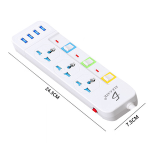 6 Outlets Desktop Power Strip with 4 <b>USB</b> Charging Ports 240V 16A Extension Socket Industrial Application - Product Image 1