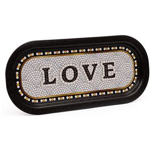 Kontensan Rectangular Metal Serving Tray 160x350 mm Geometric Mosaic Pattern Home Decor Ramadan Christmas Weddings Turkey - Product Image 1