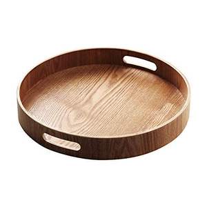 ถาดไม้อะคาเซียทรงกลมแบบปรับแต่งได้สไตล์โบราณสำหรับห้องครัวบ้านหรือโรงแรมเครื่องใช้บนโต๊ะอาหารสไตล์คลาสสิกสำหรับงานปาร์ตี้หรือบริการอาหาร - Product Image 1