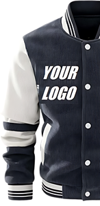 Chaqueta Universitaria Personalizada para Hombre, Estilo Varsity, Mangas de Lona de Poliéster/Algodón, Puños Acanalados, Cierre de Broches, Bordado, Estilo Urbano, Invierno - Product Image 3