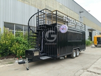 Conteneur à double étage sur roues, extérieur, 19 pieds, bar, restaurant, semi-remorque de camion de nourriture