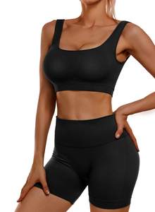 Women's Sportswear Workout Set Hot Selling 2pcs Yoga Gear OEM <b>Seamless</b> Fitness <b>Shorts</b> Waterproof Plus Size Yoga Set - Product Image 5