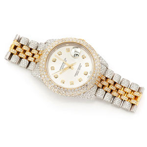 Montre à quartz avec cadran octogonal, aspect diamant, moissanite glacée - Product Image 3