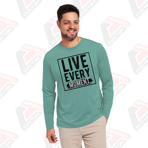 เสื้อยืดผ้าฝ้ายแขนยาวของผู้ชายมรดกเป็นมิตรกับสิ่งแวดล้อมผ้าปะติดสวมใส่สบายในฤดูร้อนสไตล์ผ้ายีนส์ผ้าลูกฟูก - Product Image 5