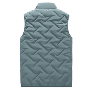 Veste sans manches matelassée en duvet d'hiver décontractée pour homme Logo personnalisé Tissu en toile Col montant à capuche - Product Image 2