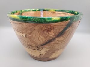 Cuenco de resina de madera atemporal hecho a mano diseñador rústico moderno centro de mesa elegante hogar cocina acento - Product Image 2