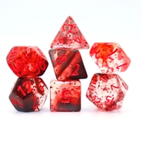Lot de 7 dés polyédriques DND en résine translucide rose nébuleuse à bords tranchants de qualité supérieure pour jeux de rôle, Dungeons & Dragons, jeux de table