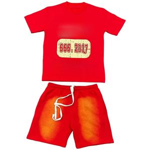Ropa de verano para hombre, conjunto de camisa corta de algodón con serigrafía de lavado ácido, logotipo personalizable transpirable, diseñador, gran oferta, hecho en Pakistán - Product Image 1