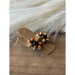 Southwest Handmade Multi Stone <b>Sterling</b> <b>Silver</b> Flower <b>Stud</b> <b>Earrings</b> - Product Image 3