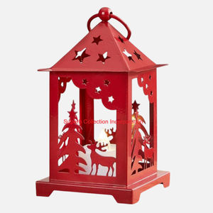 Décoration de table de noël lanterne suspendue Accent de maison lanterne en métal blanc de la meilleure qualité bougeoir suspendu en vente - Product Image 2