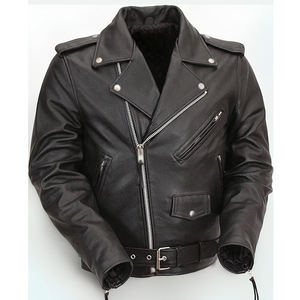 Vêtements en cuir en gros, design élégant et tendance, logo personnalisé, broderie, vestes en cuir intégral pour motards, hommes - Product Image 6