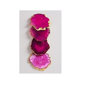 Ensemble de 4 sous-verres au design classique tranchés épais avec pare-chocs en feutre sous-verres brésiliens authentiques faits à la main pour la décoration de la maison Matt - Product Image 1