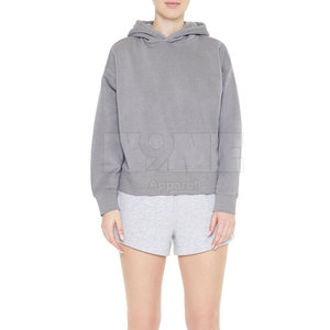 ชุดเสื้อมีฮู้ดตัวสั้นสำหรับผู้หญิงพิมพ์ลายโลโก้แบบกำหนดเองสไตล์ลำลองสำหรับฤดูใบไม้ผลิ/ฤดูร้อน - Product Image 4