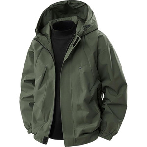 Vestes pour hommes décontractées de camping et d'alpinisme avec logo personnalisé des fabricants, streetwear américain, coupe-vent d'hiver, devant - Product Image 1