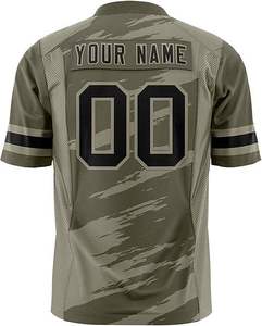 Uniforme de Fútbol Americano Personalizado con Camuflaje, Sublimado, Cuello en V, Manga Corta, Transpirable, Protección UV, Logotipo del Equipo, Nombre y Número - Product Image 2