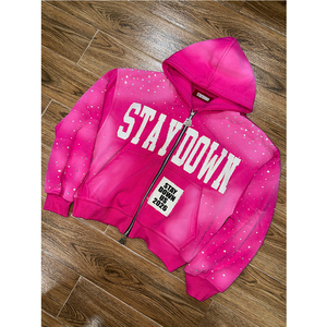 Vente en gros Meilleur fournisseur Sweat à capuche zippé en strass de couleur unie pour hommes Qualité supérieure Sweats à capuche zippés pour hommes à des prix abordables - Product Image 5